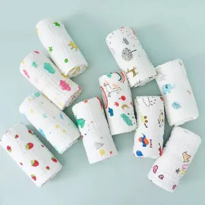 100% Muslin Cotton Flat Ironed Swaddles-4 layered (110*110cms)