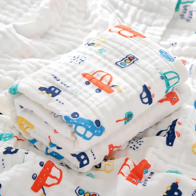100% Muslin Cotton Flat Ironed Swaddles-4 layered (110*110cms)