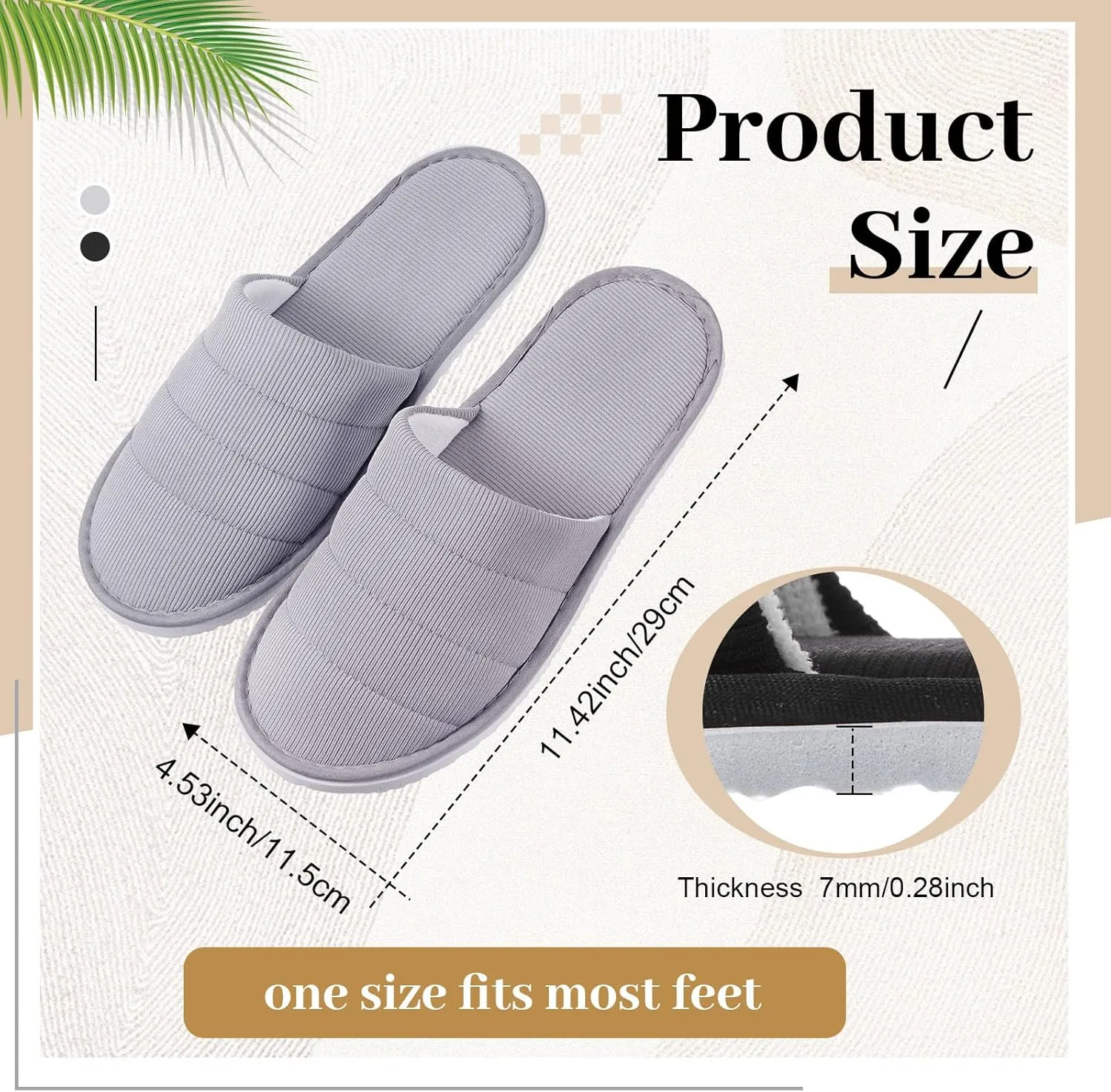 12 Pairs Disposable Slippers Hotel Guests Bulk Slipper Pack Non Slip Spa Women Men Wedding Comfort