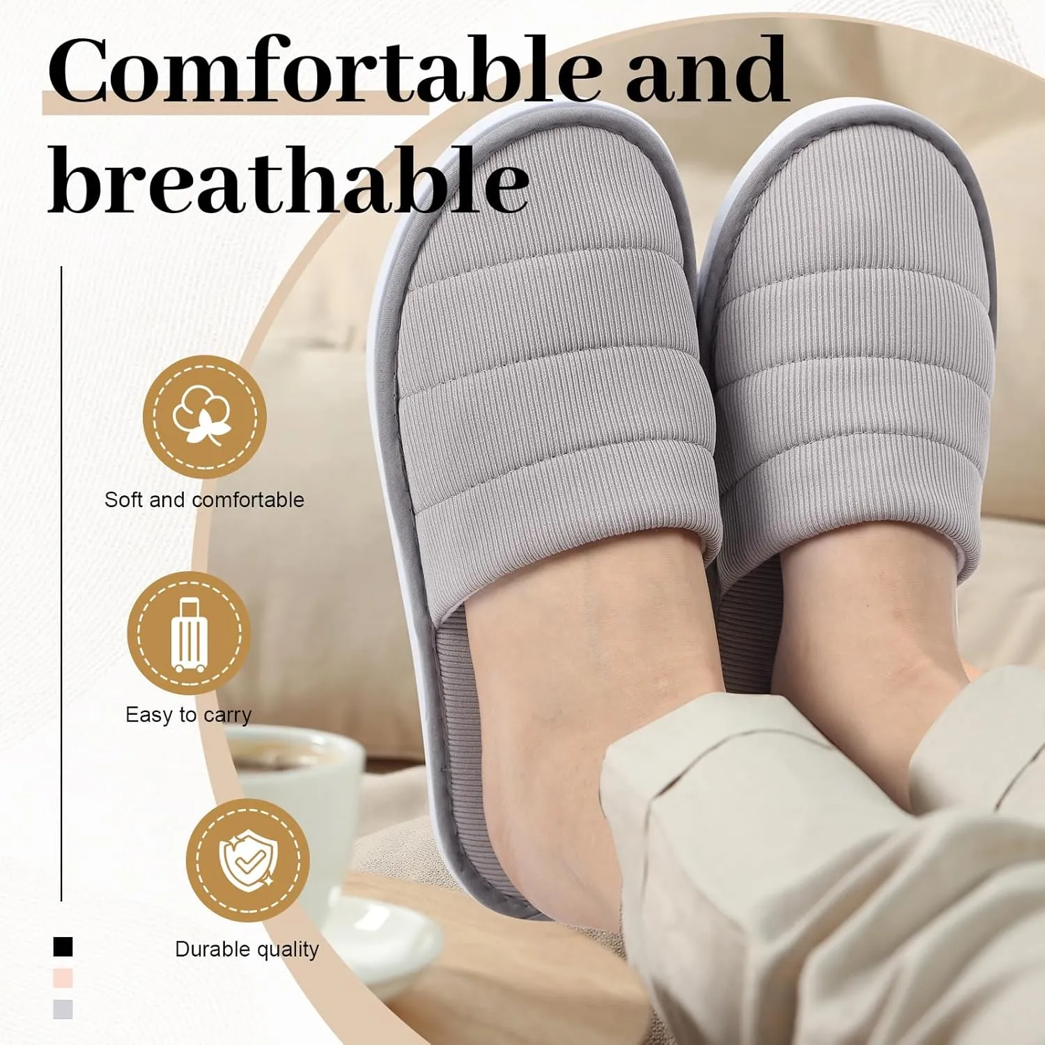 12 Pairs Disposable Slippers Hotel Guests Bulk Slipper Pack Non Slip Spa Women Men Wedding Comfort