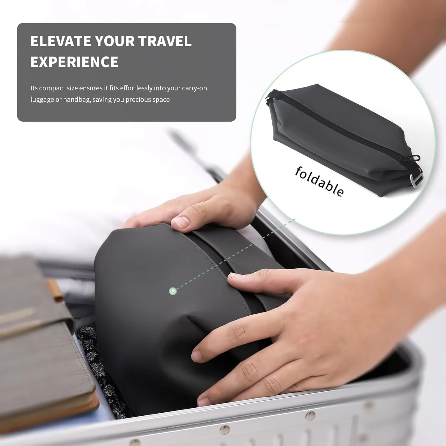 13" 6L Large Silicone Dopp Kit,Waterproof Leakproof Toiletry Bag,Foldable Travel Makeup Case for Mens Womens,Black