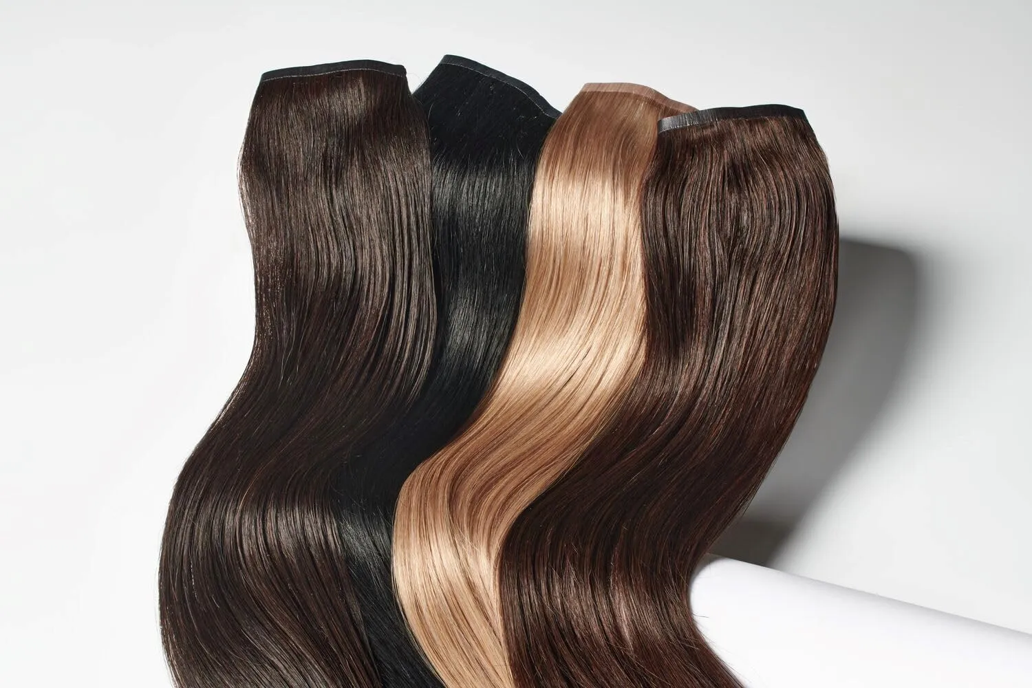 18 Inch Brown Seamless Clip in Hair Extensions, 100% Human Hair, Add Length and Volume