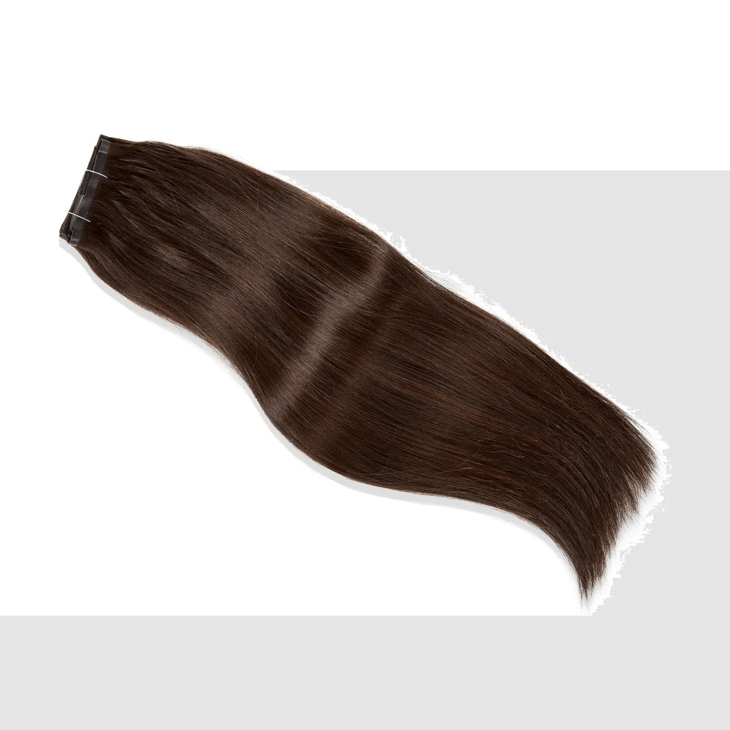 18 Inch Brown Seamless Clip in Hair Extensions, 100% Human Hair, Add Length and Volume