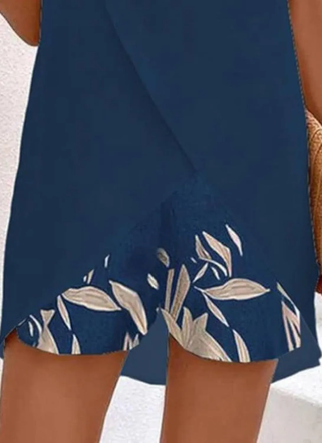 2 Piece Sets For Women Lounge Wear Matching Two Piece Fresh Navy Round Neck Short Sleeve Tops and Print Pants Outfit