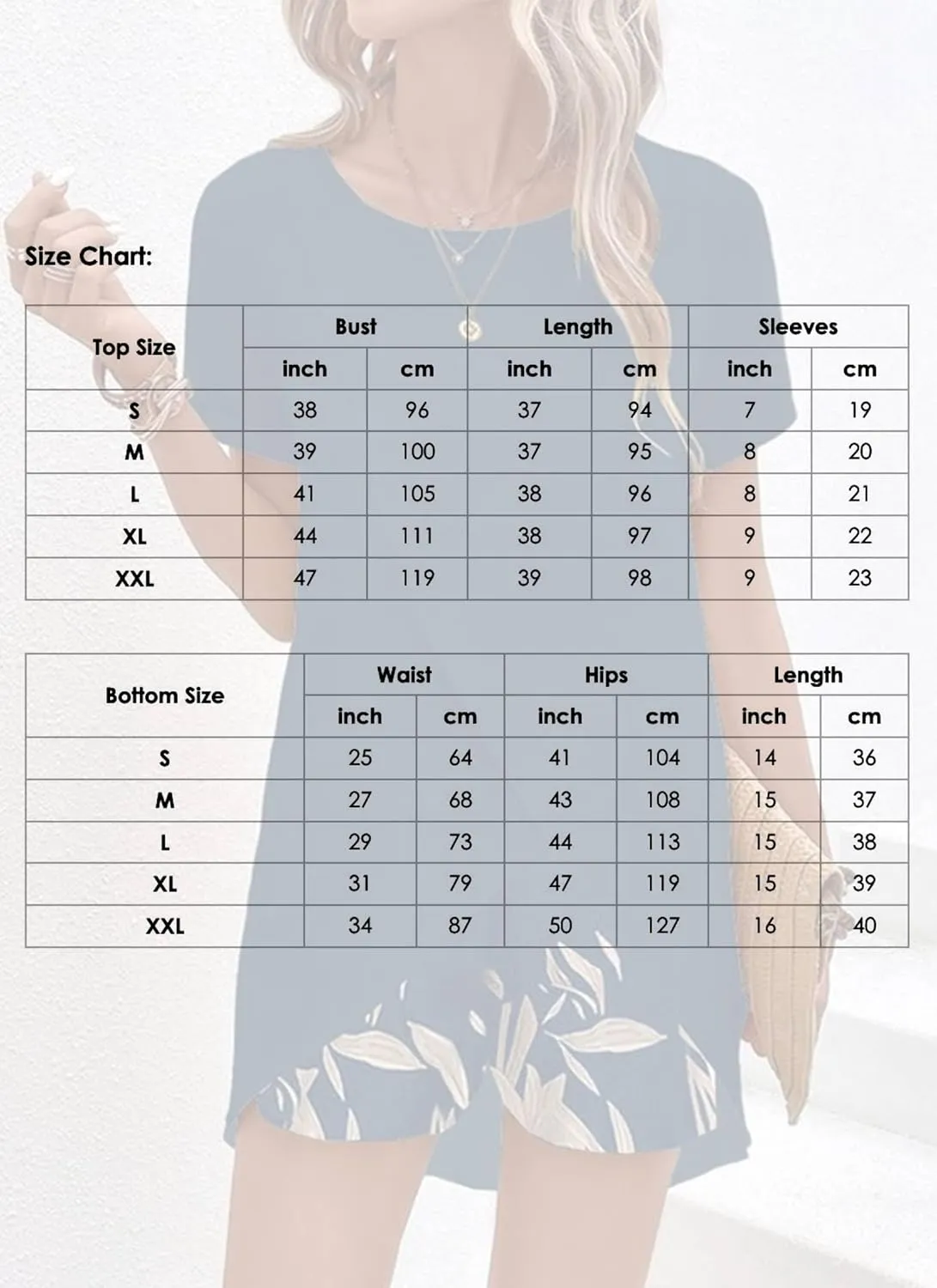 2 Piece Sets For Women Lounge Wear Matching Two Piece Fresh Navy Round Neck Short Sleeve Tops and Print Pants Outfit