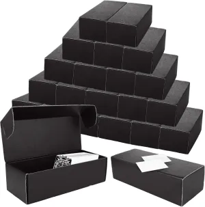 20 PCS 9.8x3.9x2.7 Inch Trading Card Storage Box 600 Count Black Baseball Card Box Corrugated Cardboard Sports Cards Storage Boxes for cards, Each can hold 600 cards