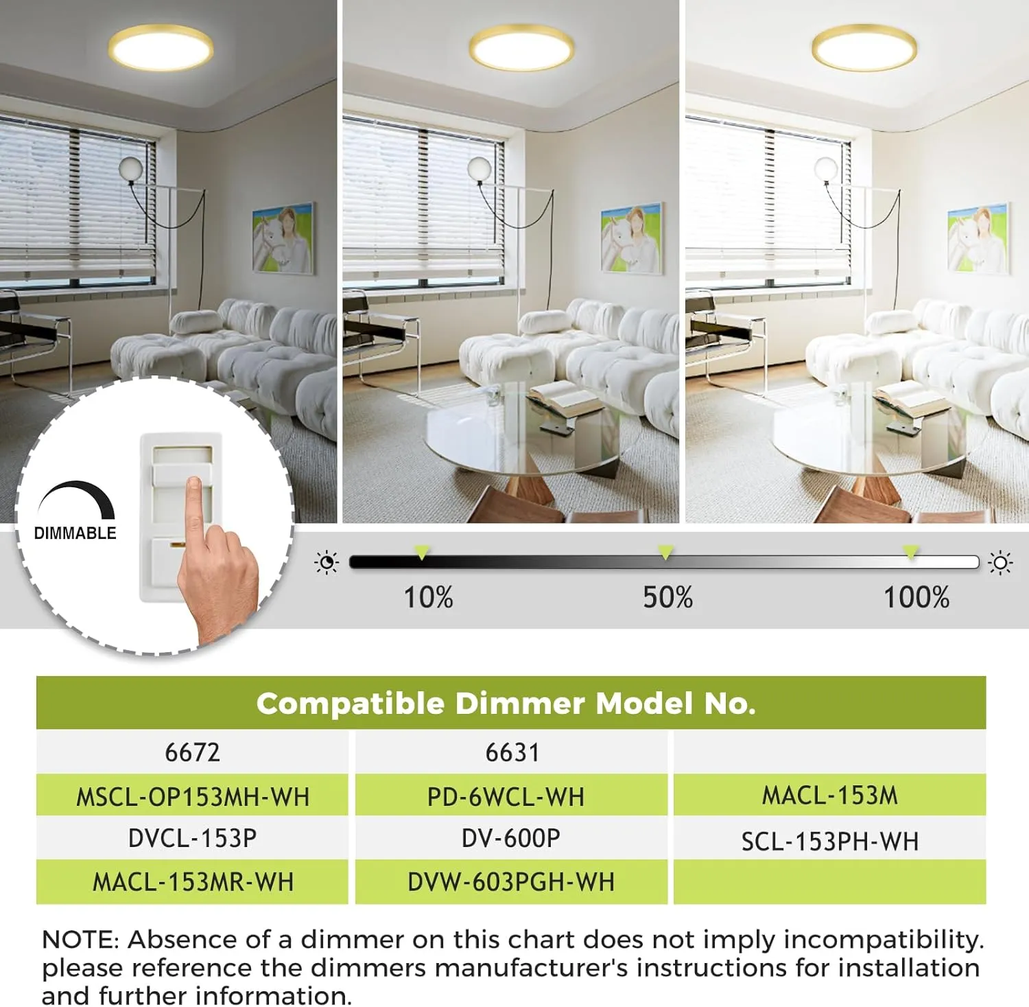 2Pack LED Flush Mount Ceiling Light Fixture Golden, 12Inch 24W, Dimmable&3000K-6500K Adjustable Low Profile Ceiling Lights, 3200LM Modern Lamp for Kitchen, Bedroom, Porch, Hallway, White