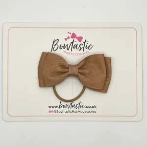 3 Inch Flat Double Bow Thin Elastic - Natural