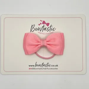 3 Inch Flat Double Bow Thin Elastic - Pink