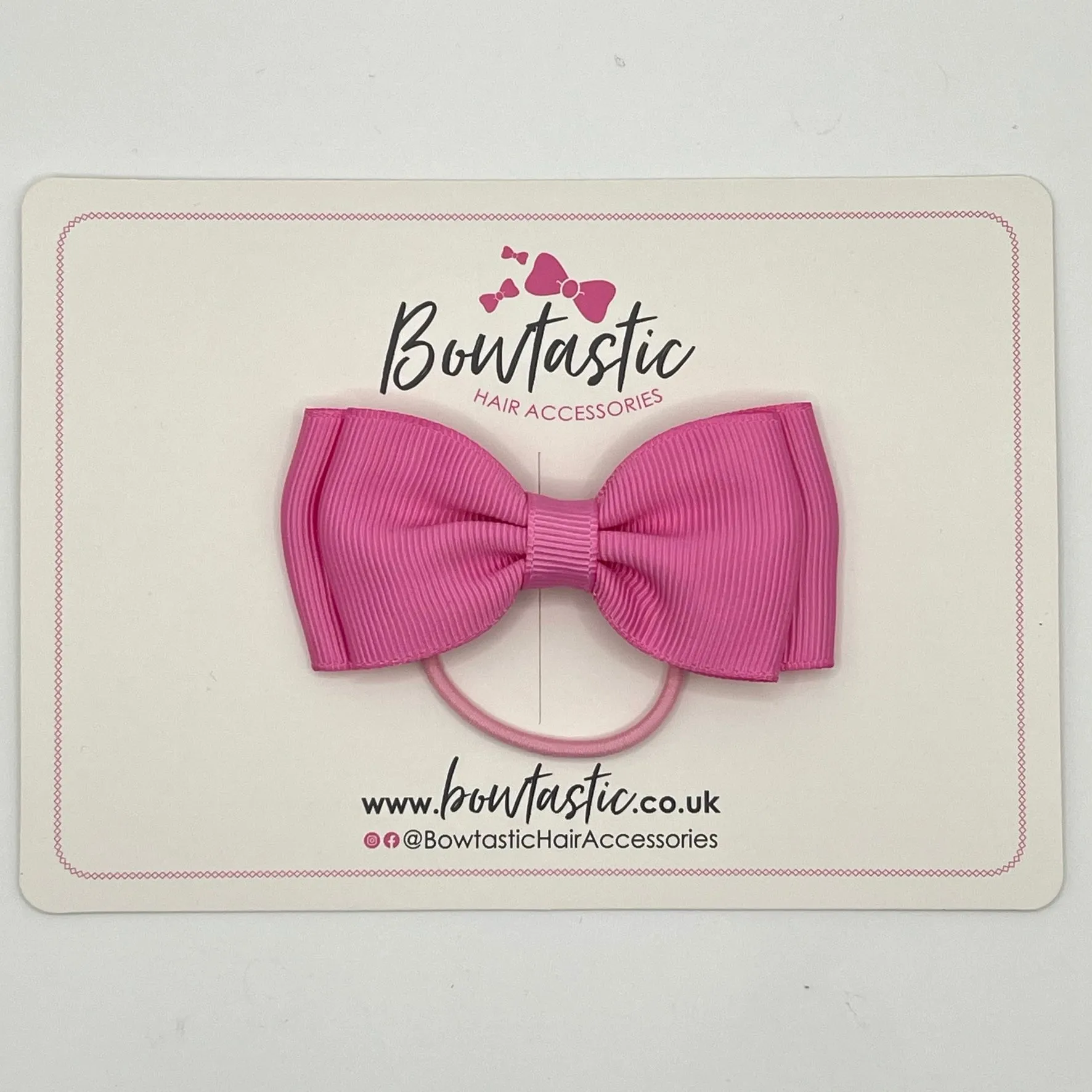 3 Inch Flat Double Bow Thin Elastic - Rose Bloom