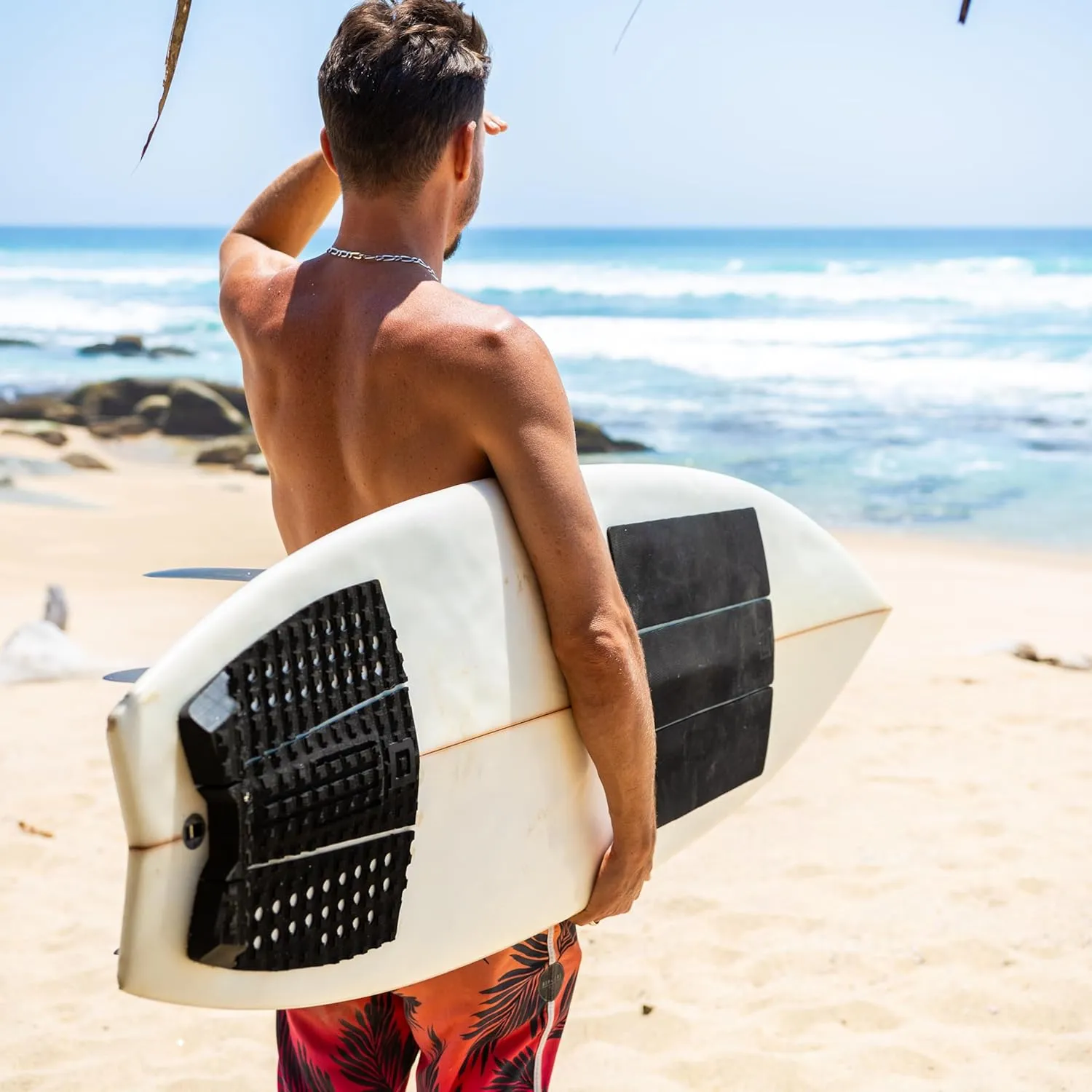 3-Piece Traction Pad - Arch, Flat, or Front - Maximum Grip, Super Strong 3M Adhesive - Fits All Surfboards: Shortboard, Fish, Longboard, SUP, Skimboard - Stomp or Deck Pad