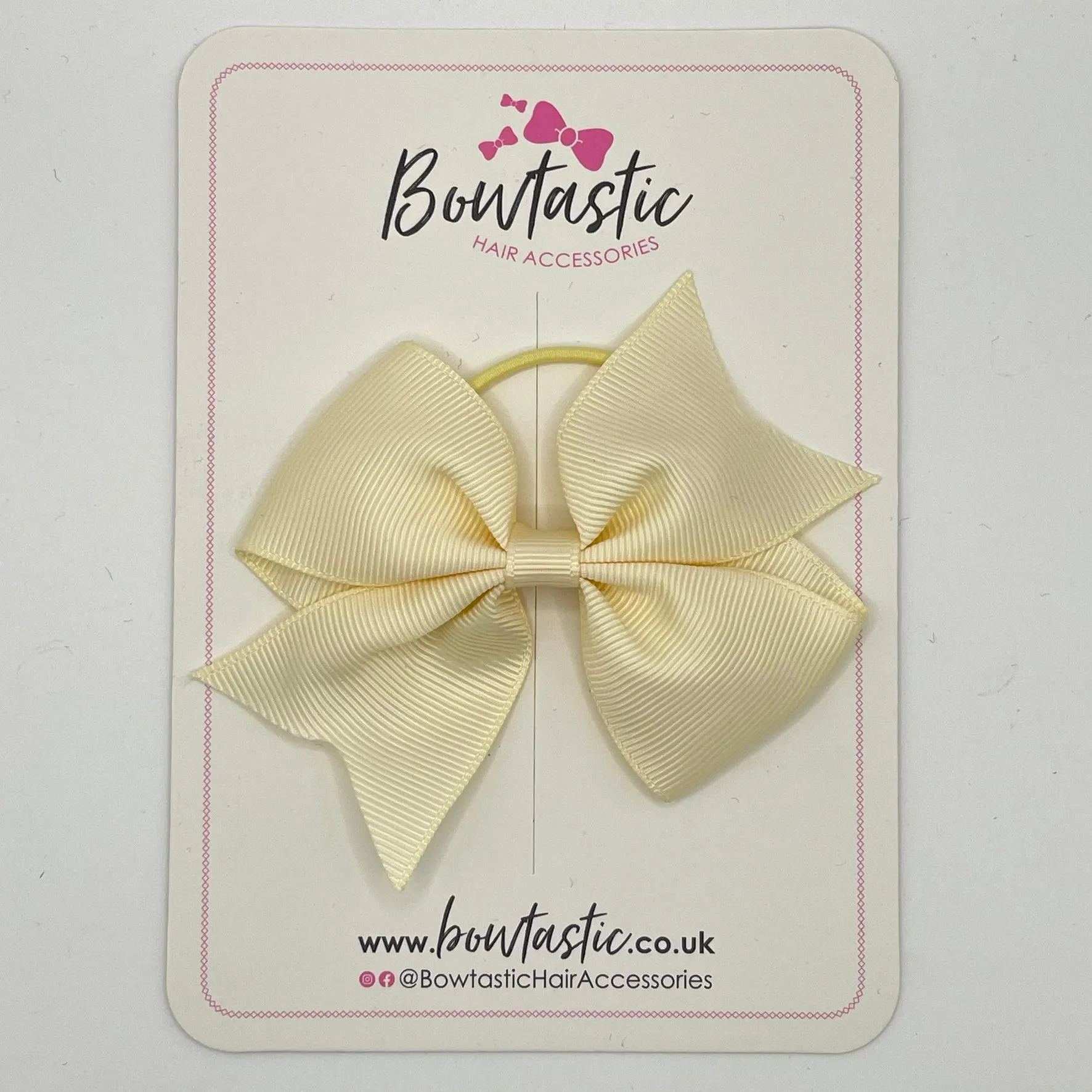 3.5 Inch Flat Bow Thin Elastic - Ivory