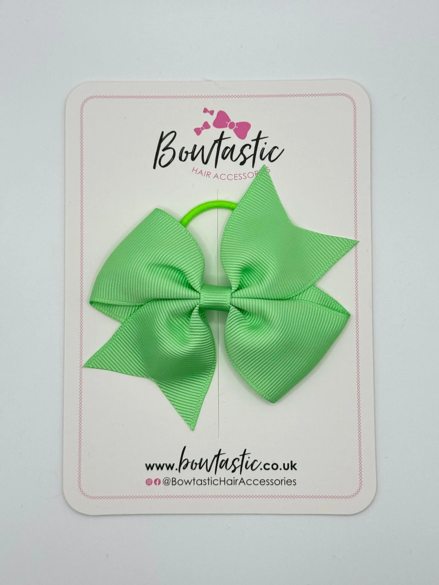 3.5 Inch Flat Bow Thin Elastic - Mint Green