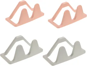 4 Pack Slipper Racks Wall Mount Shoes Storage Hanger No Drilling Pp Material Sky Blue Pink