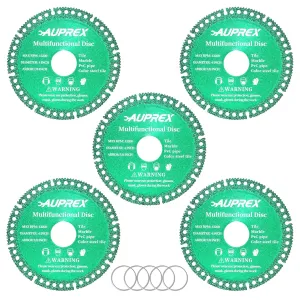 5 Pack 4 Inch Indestructible Disc for Grinder, 7/8" Arbor Angle Grinder Diamond Cutting Disc, Cut Everything in Seconds, Multifunctional Cutting Blade for Various Materials-Green