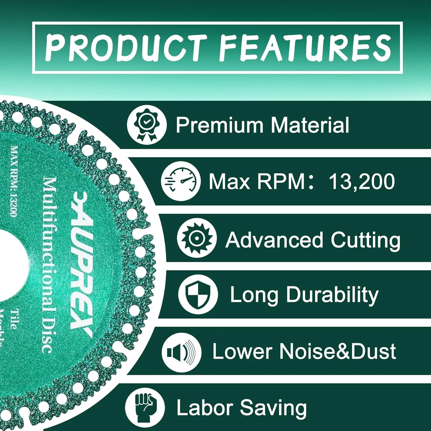 5 Pack 4 Inch Indestructible Disc for Grinder, 7/8" Arbor Angle Grinder Diamond Cutting Disc, Cut Everything in Seconds, Multifunctional Cutting Blade for Various Materials-Green