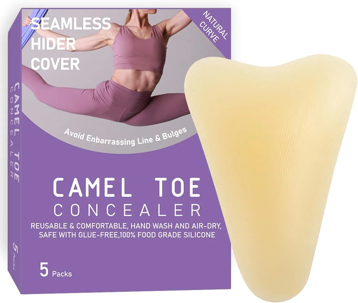 5 Packs Camel Toe Concealer for Swimsuit, Anti Camel Toe Cover, Self Adhensive Seamless Camel Toe Hider, No Camel Toe Silicone Insert
