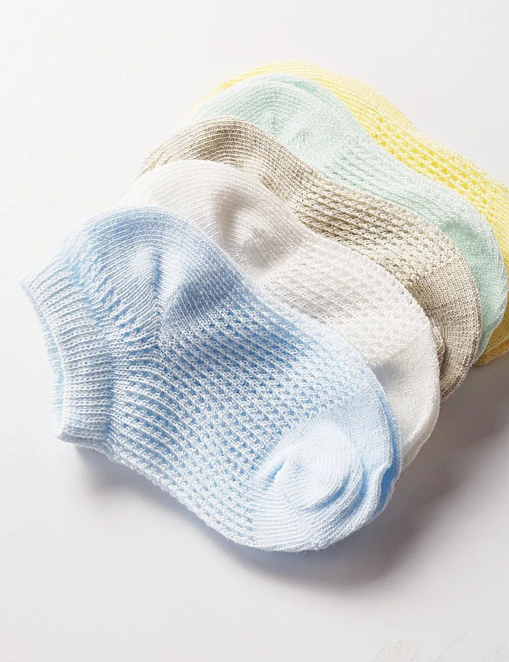 5 Pairs Toddler Little Kid Boys Girls No Show Ankle Socks - Soft Cotton Thin Mesh Infant Baby Summer Socks