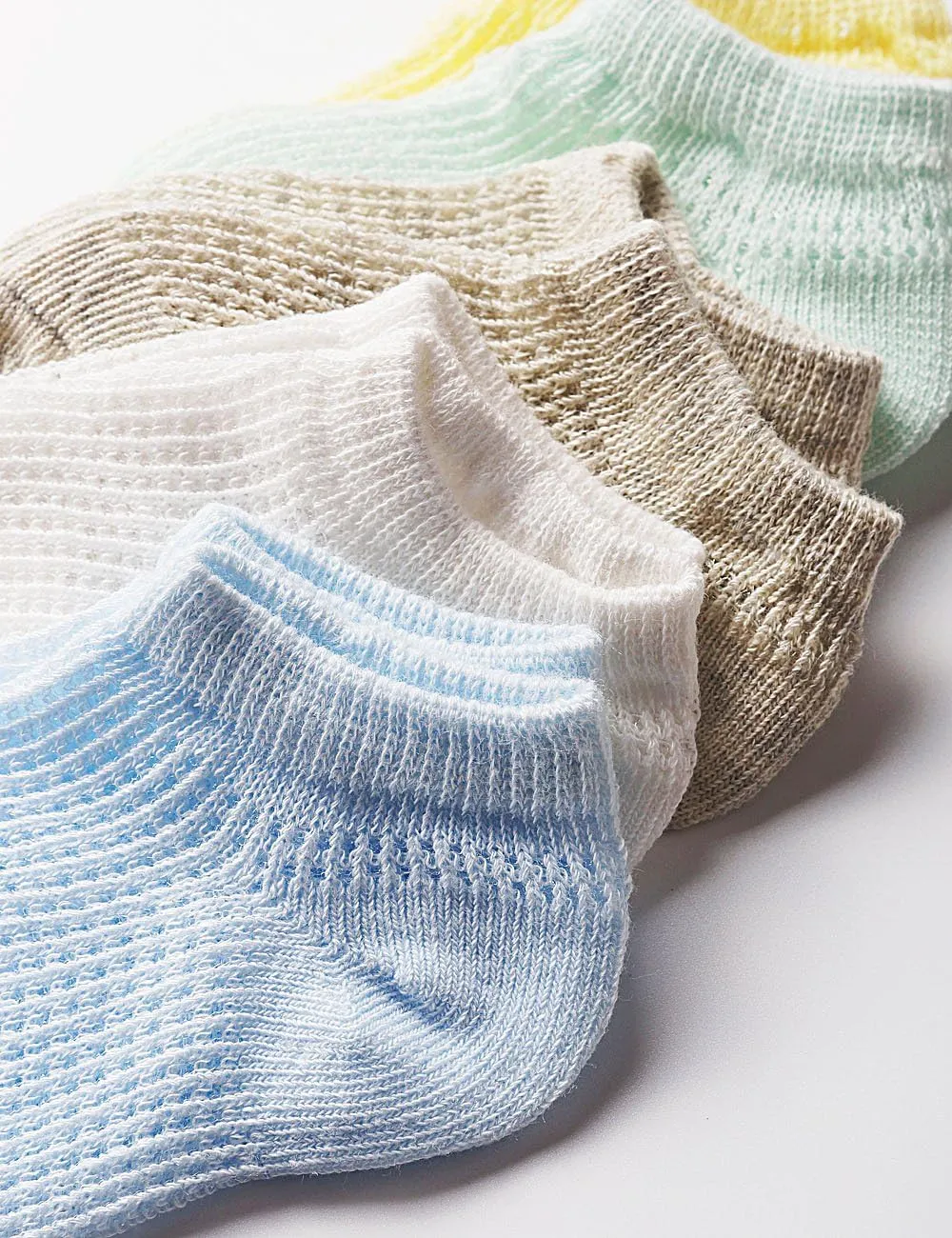 5 Pairs Toddler Little Kid Boys Girls No Show Ankle Socks - Soft Cotton Thin Mesh Infant Baby Summer Socks