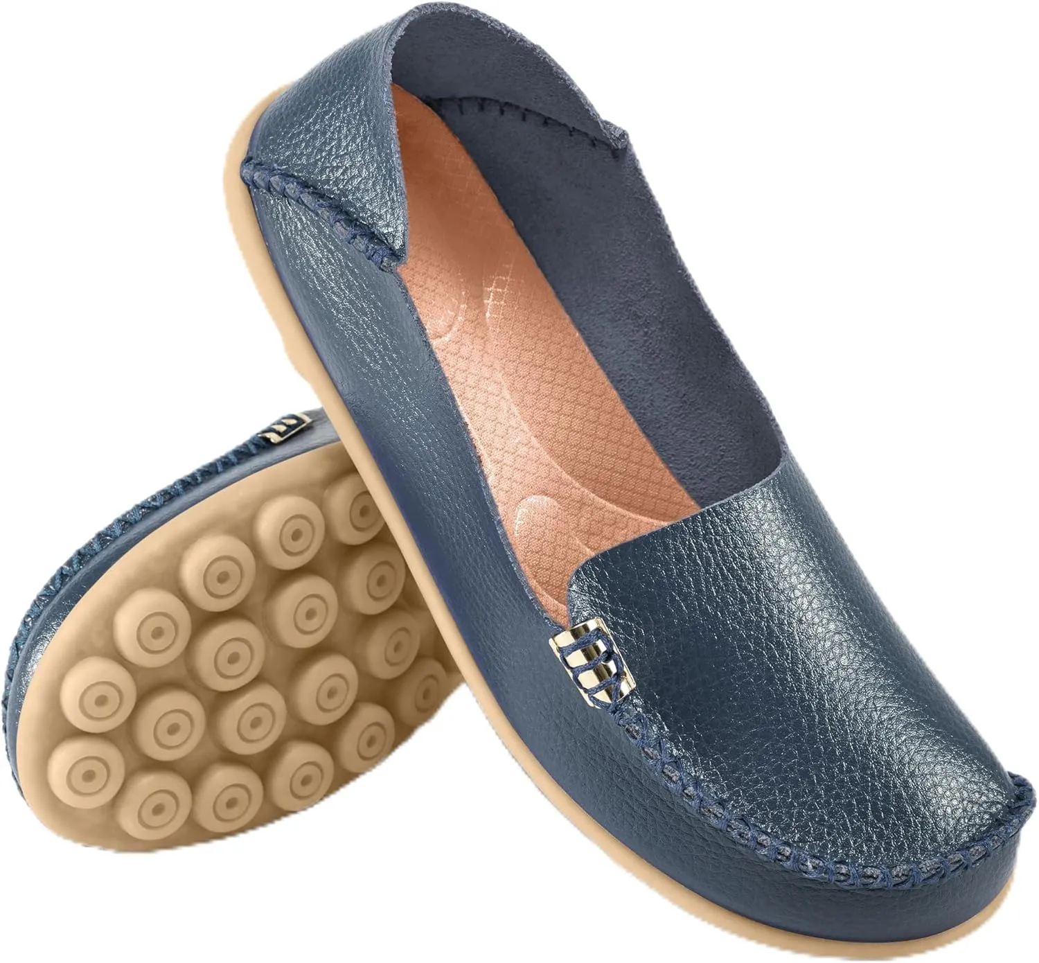 Ablanczoom Womens Loafers Flats Shoes: Comfort Round Toe Slip on Soft Moccasins Dressy Loafer for Driving Walking