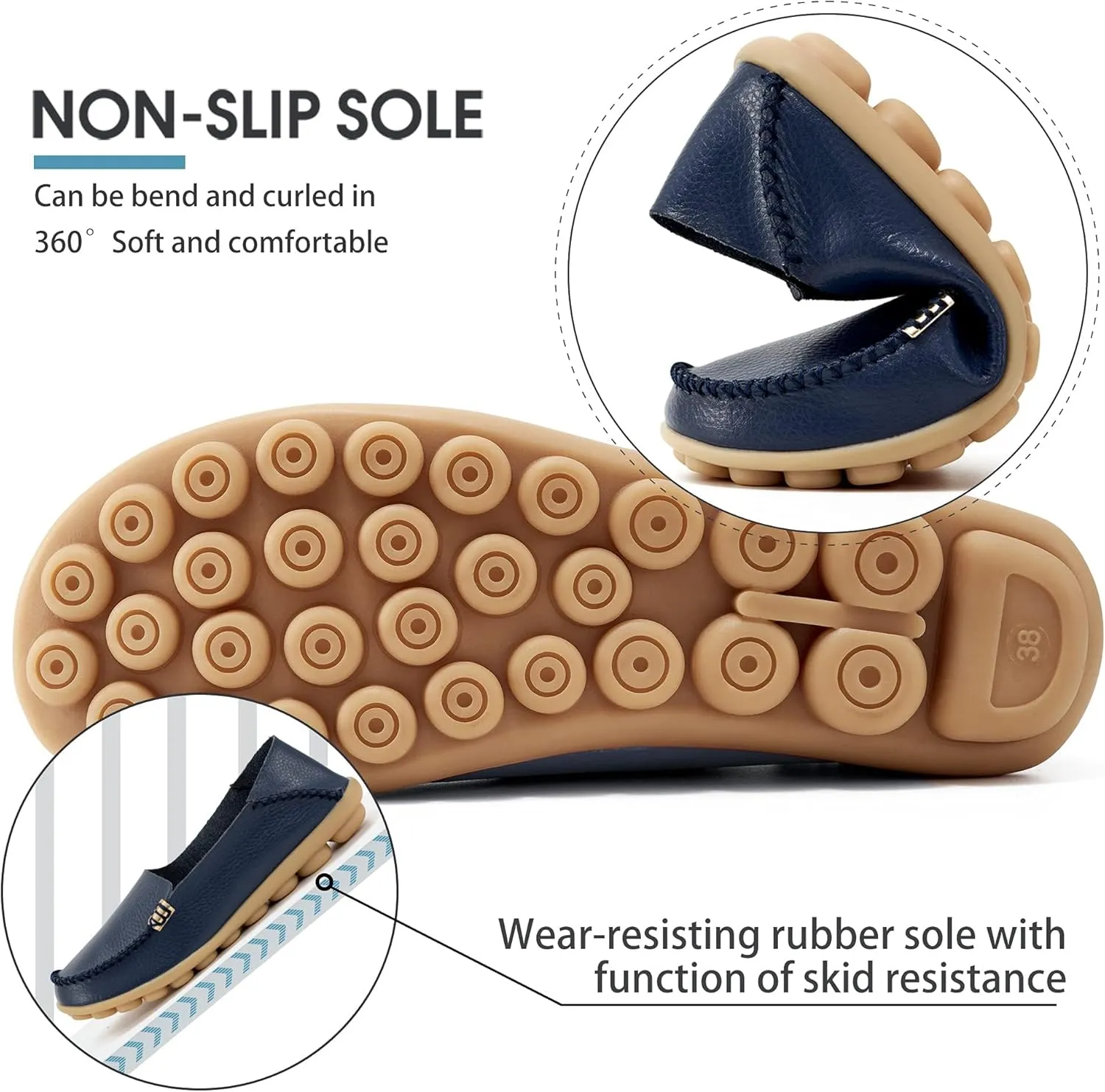 Ablanczoom Womens Loafers Flats Shoes: Comfort Round Toe Slip on Soft Moccasins Dressy Loafer for Driving Walking