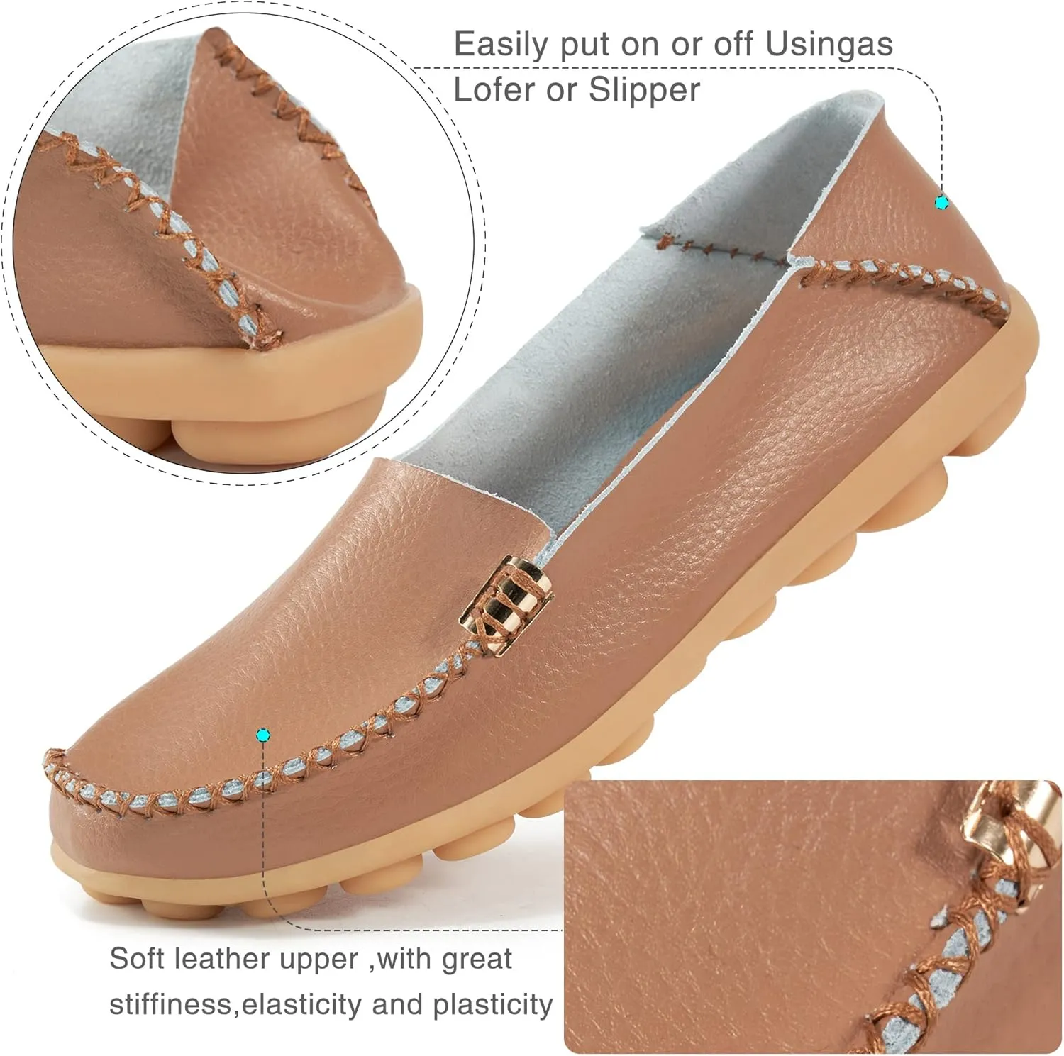 Ablanczoom Womens Loafers Flats Shoes: Comfort Round Toe Slip on Soft Moccasins Dressy Loafer for Driving Walking