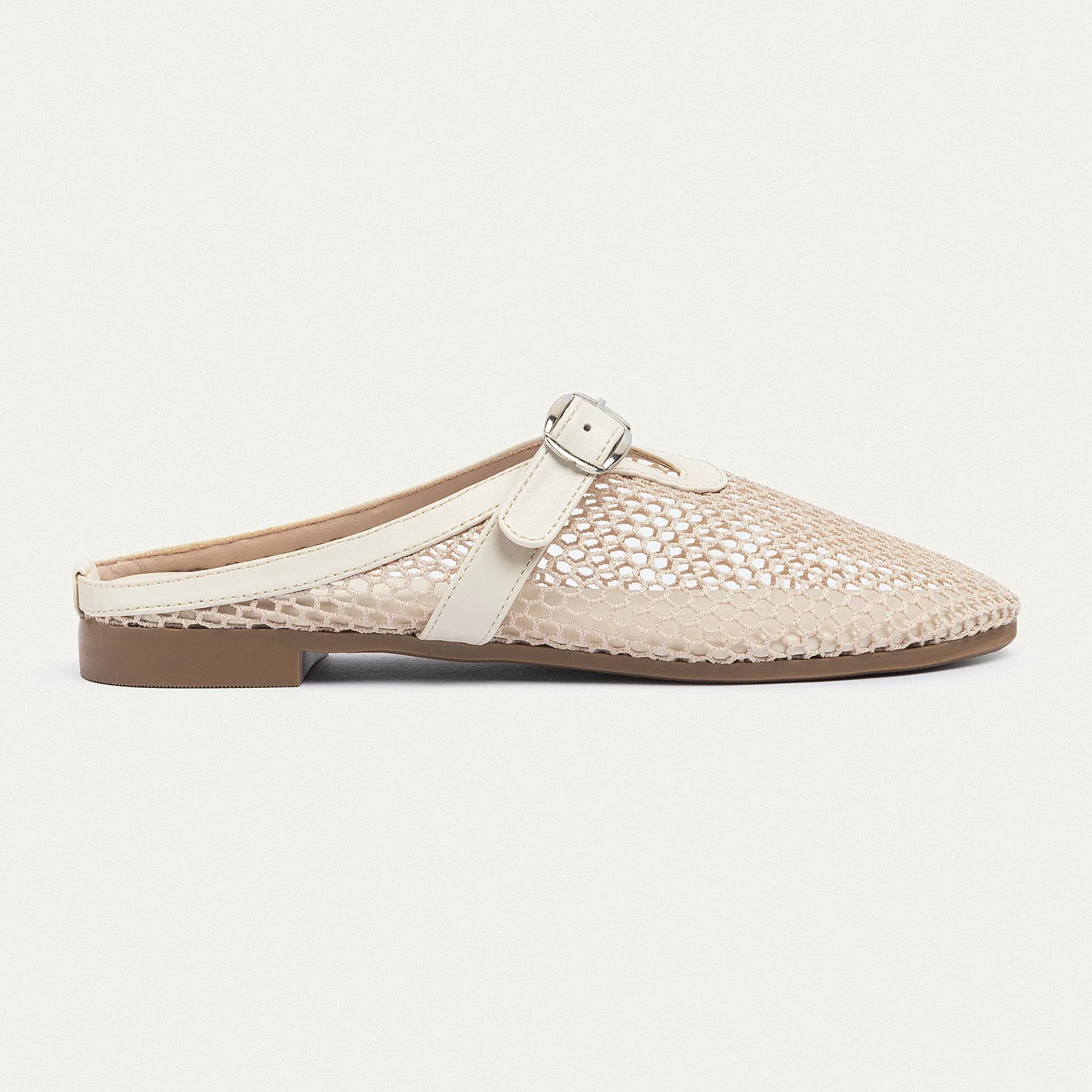 Achilles | Milan Mesh Mary Jane Mules - Beige