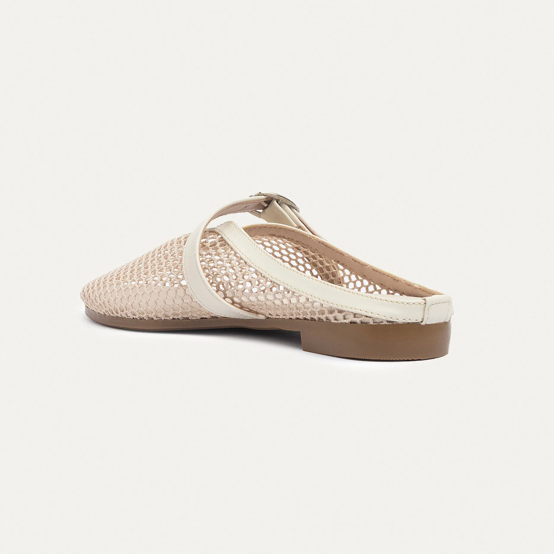 Achilles | Milan Mesh Mary Jane Mules - Beige