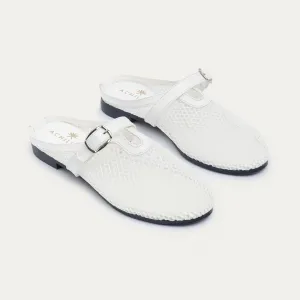 Achilles | Milan Mesh Mary Jane Mules - White