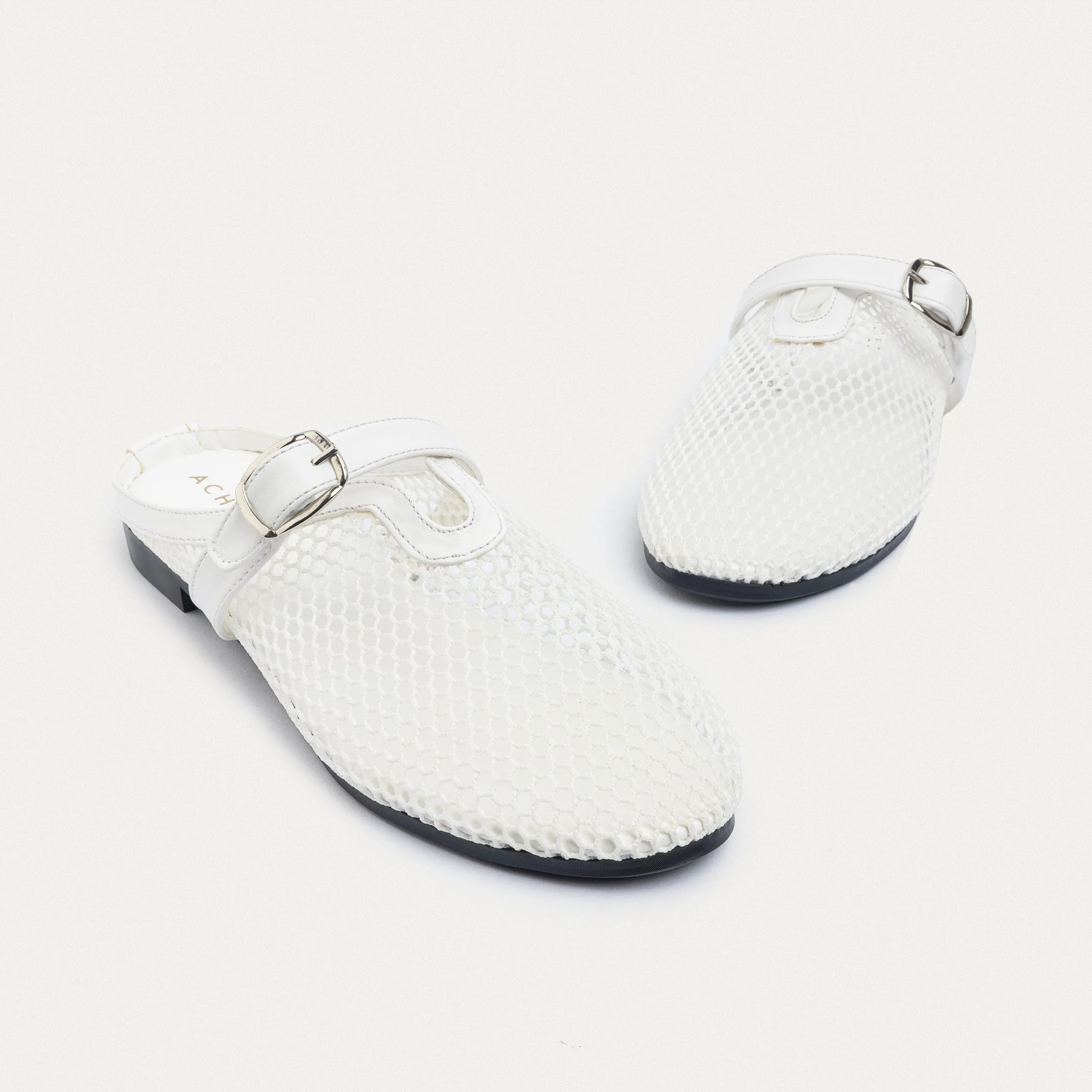 Achilles | Milan Mesh Mary Jane Mules - White