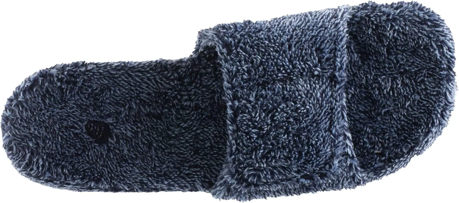 Acorn Men's Spa Slide Slippers with Adjustable Strap and Soft Terry Lining
