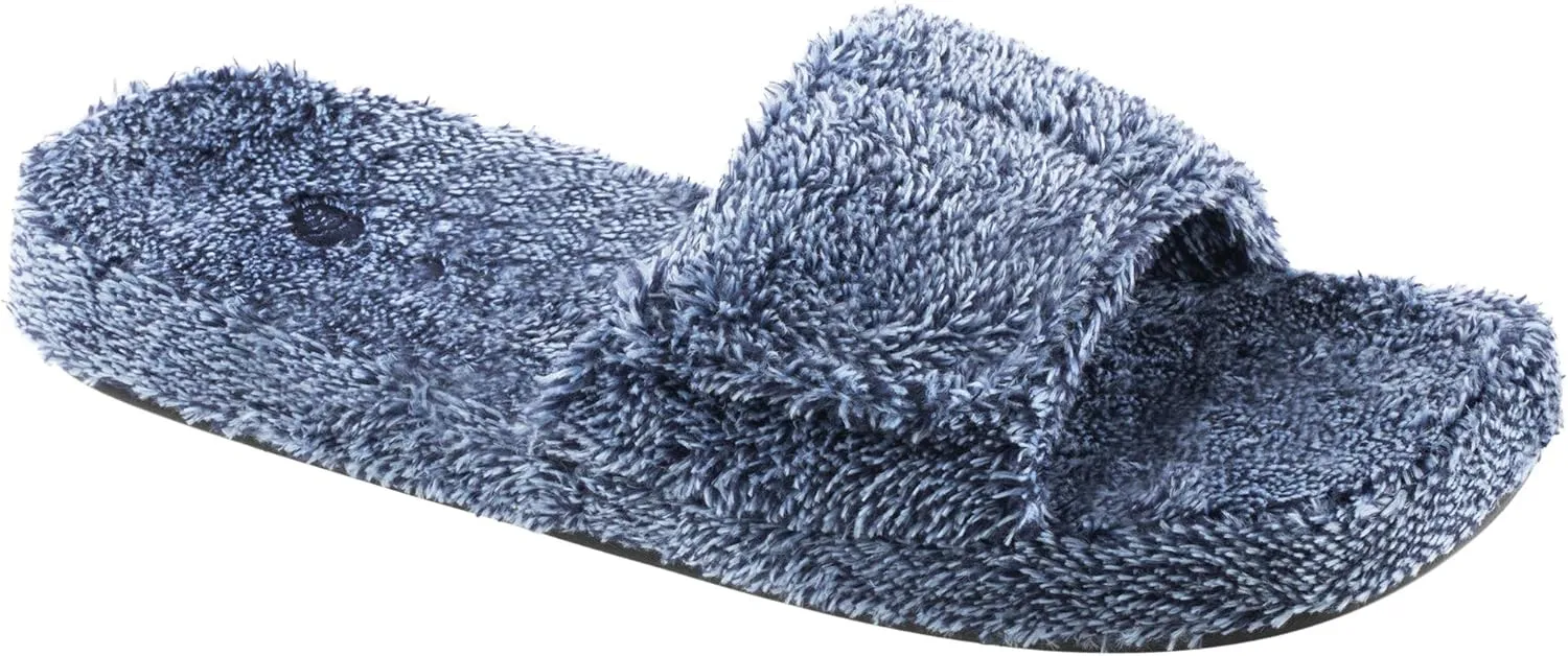 Acorn Men's Spa Slide Slippers with Adjustable Strap and Soft Terry Lining