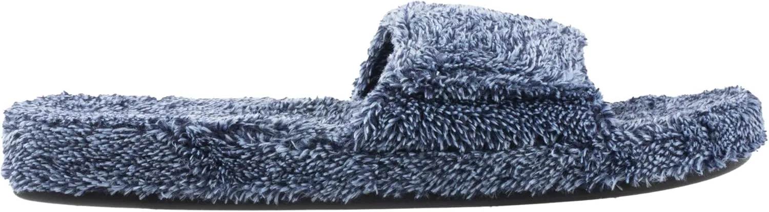 Acorn Men's Spa Slide Slippers with Adjustable Strap and Soft Terry Lining