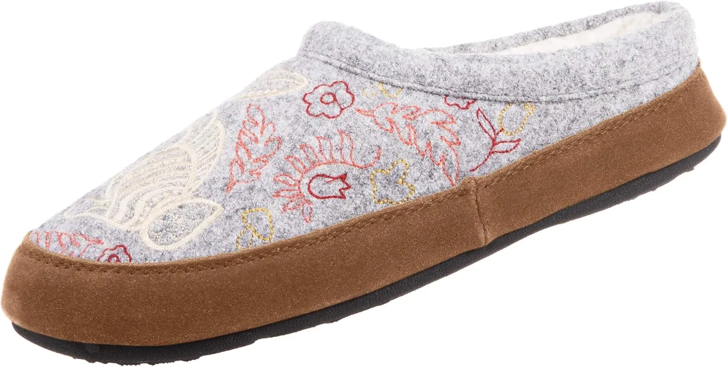 Acorn Womens Slipper with Berber Lining, Suede Siding and Durable Non-Slip Indoor/Outdoor Sole