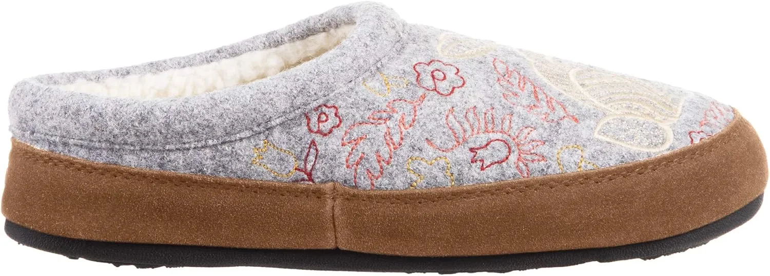 Acorn Womens Slipper with Berber Lining, Suede Siding and Durable Non-Slip Indoor/Outdoor Sole