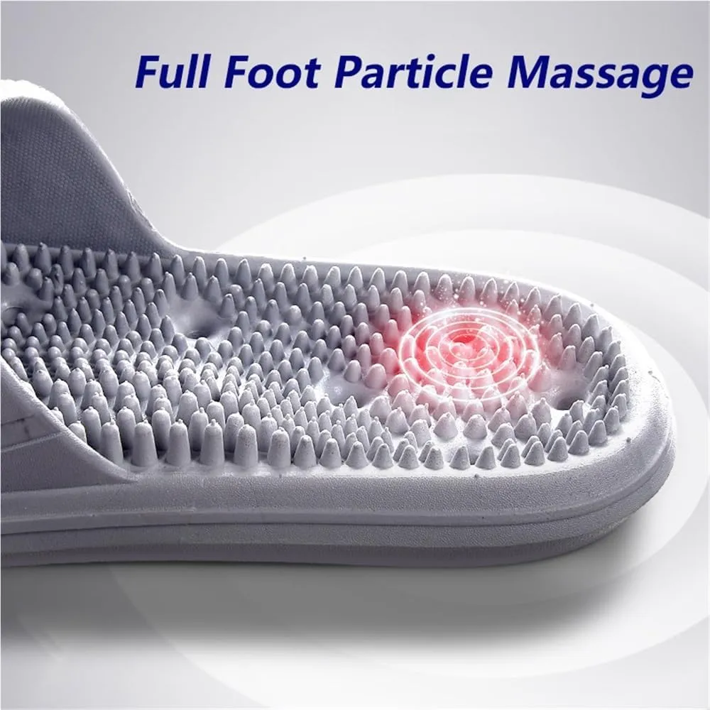 Acupressure age Slippers For Women Men Reflexology age ls Comfort Foot ager Quick Drying Shower Shoes Relieves Plantar Fasciitis & Heel Pain(Grey,40/41 EU)