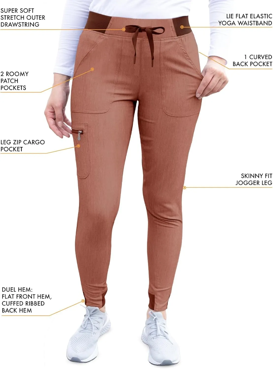 Adar Pro Flawless Plus Scrub Set for Women - Elevated V-Neck Top & Jogger Scrub Pants