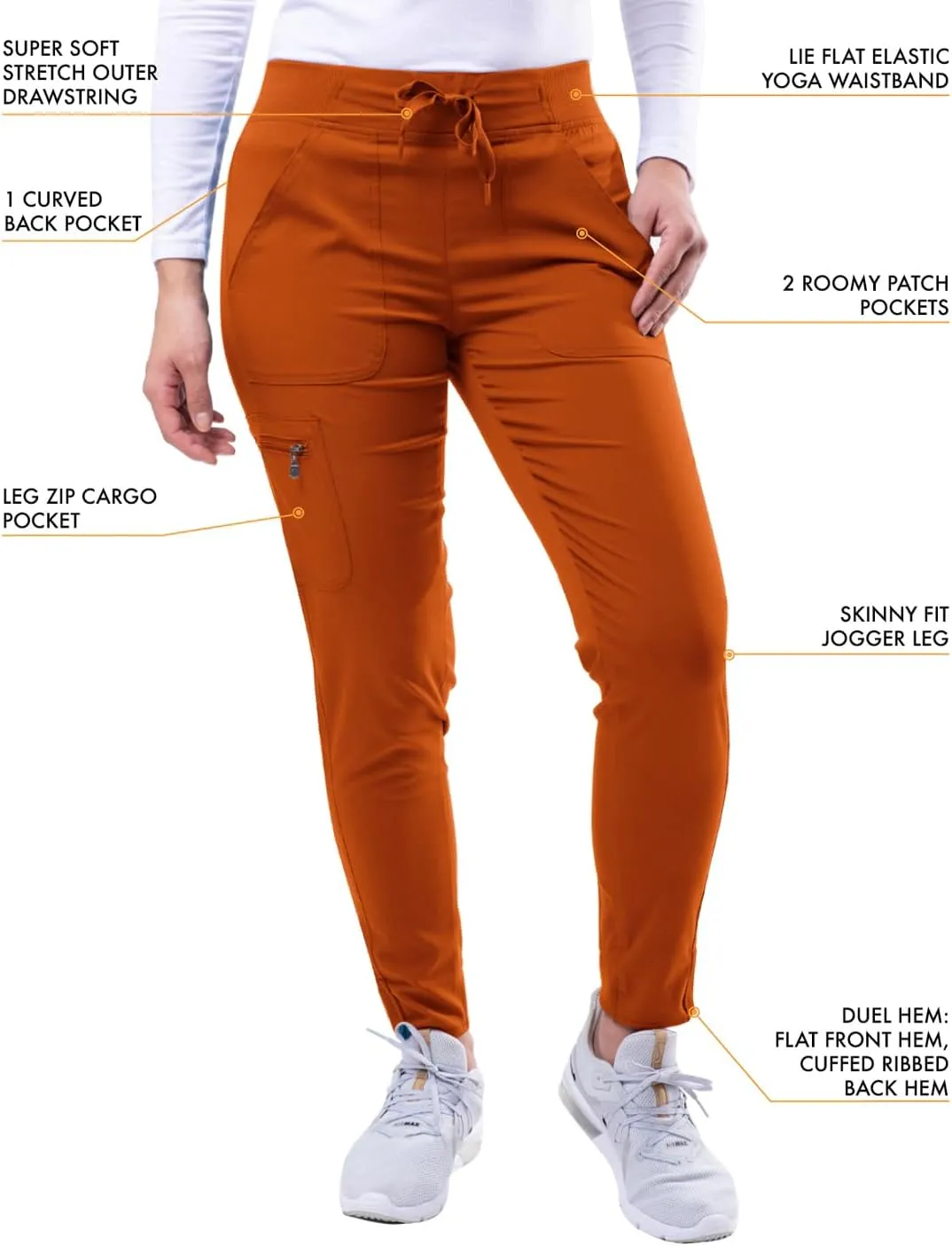 Adar Pro Scrubs for Women - Ultimate Yoga Jogger Scrub Pants