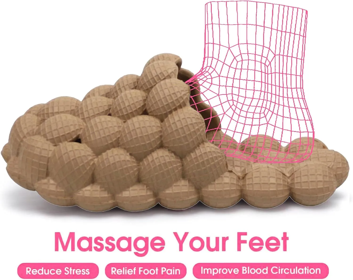 Afellicy Massage Bubble Slides for Women and Men,Funny Golf Spa Slippers Indoor and Outdoor Non-Slip Bath Shower Shoes Bedroom House Gym Basketball Slides Pillow Sandals Breathe Slipper