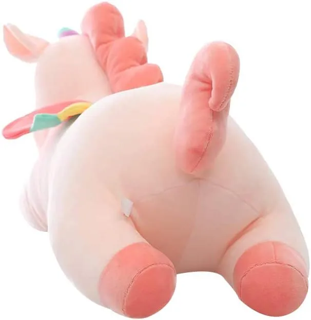 AIXINI Plush Unicorn Stuffed Animal Pillows Toy, 23.6 Inch Cute Soft White Unicorn Plushie with Rainbow Wings