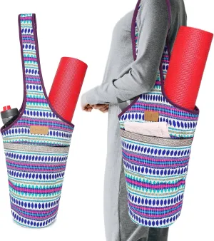 ALLEN & MATE Unisex Yoga Exercise Mat Bag with Large Size Pocket, Big Capacity Mat Tote Shoulder Carrier for Men & Women