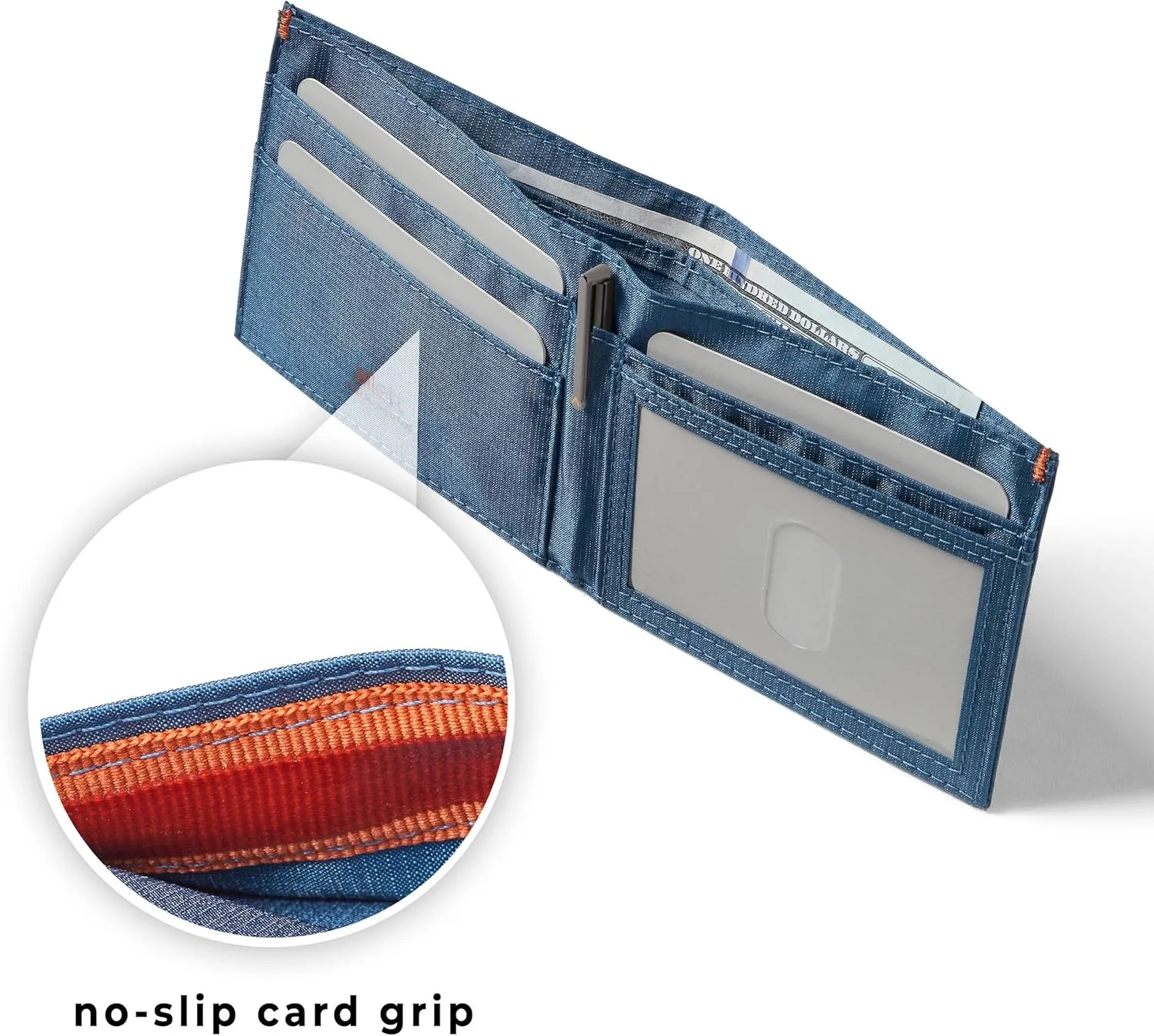 Allett ID Wallet, Indigo Blue | Nylon, RFID Blocking | Slim Minimalist Bifold Wallet, Water Resistant, Durable, Thin, Front Pocket | Holds 4-12  Cards, Cash
