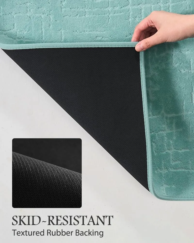 AMOAMI-Bath Mat-Super Absorbent Quick Dry Bathroom Floor Mats-Rubber Backing Washable Bath Mats for Bathroom Thin Bahtroom Rugs Fit Under Door-Bath Rug for in Fornt of Sink,Bathtub,Shower Room