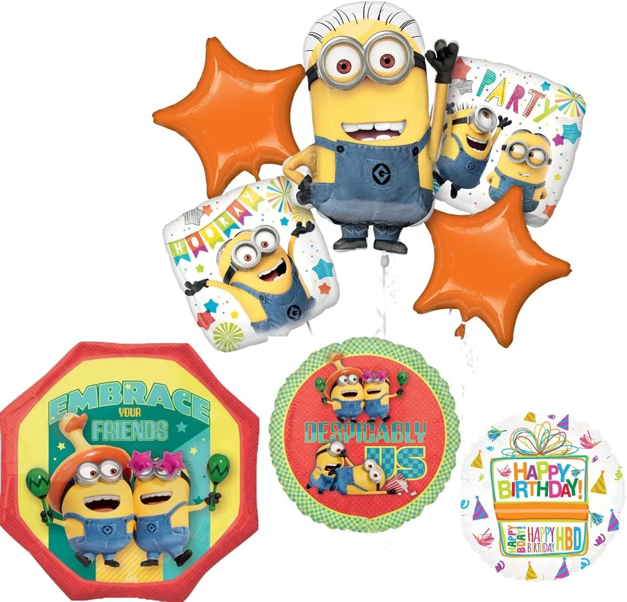 Anagram Despicable Me Minions Birthday Party Supplies 8 pc Balloon Bouquet Decorations