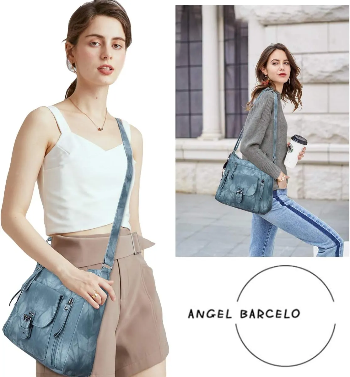 Angel Kiss Crossbody Bags Shoulder Bags and Handbags for Women Multi Pocket Daily Soft Hobo Purses Medium Size