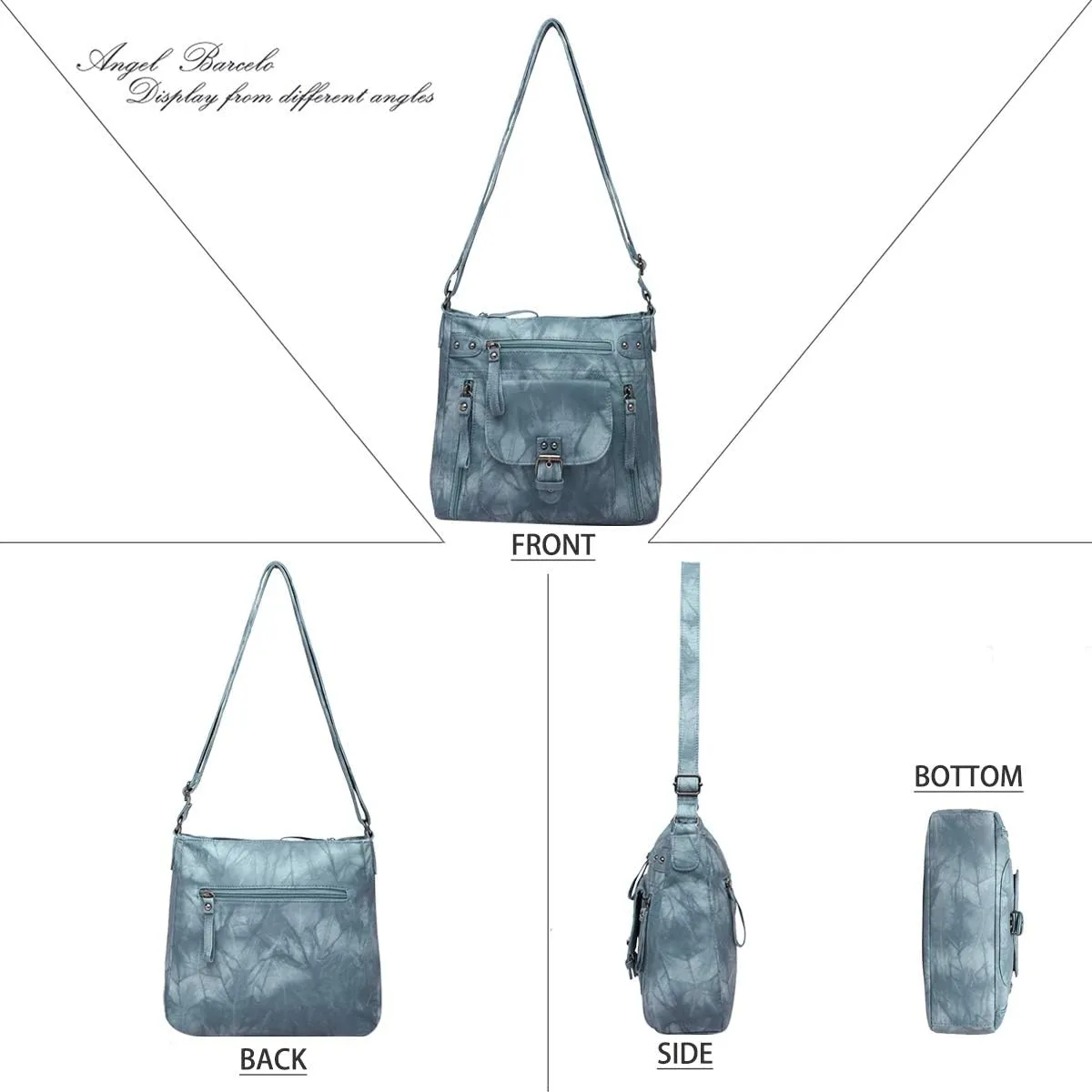 Angel Kiss Crossbody Bags Shoulder Bags and Handbags for Women Multi Pocket Daily Soft Hobo Purses Medium Size