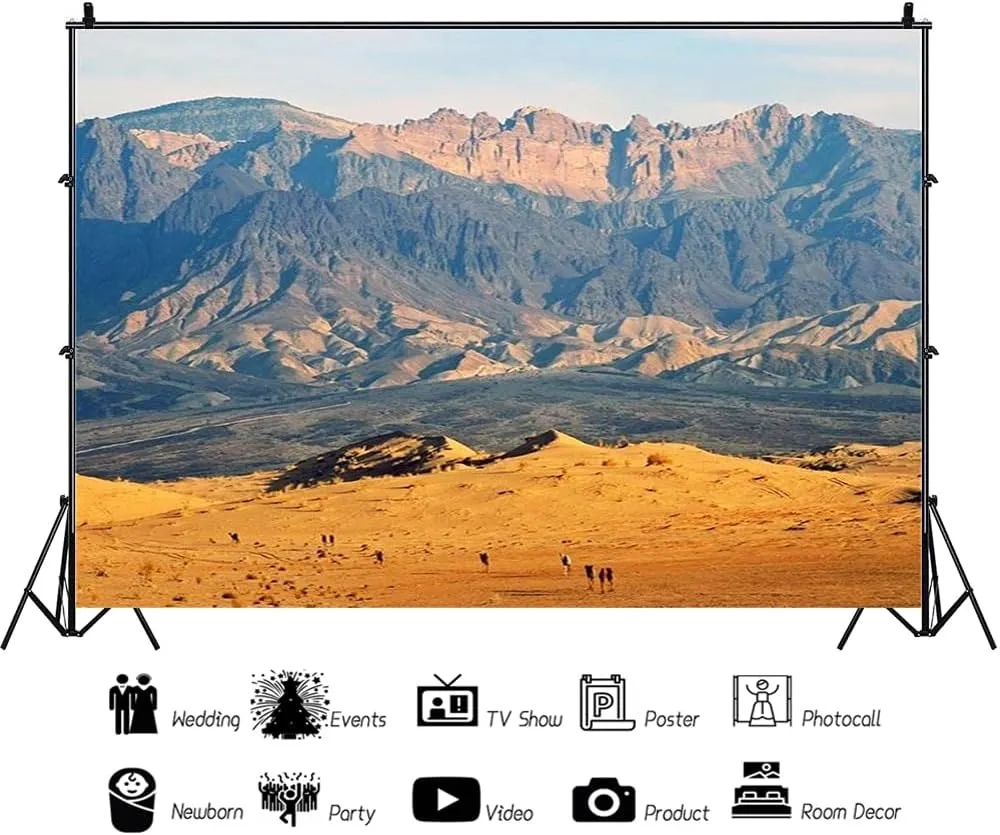 AOFOTO 7x5ft Desert and Mountain Landscape Backdrop for Photography Outdoor Nature Scenery Background Adventure Tour Photo Studio Props Man Lovers Adult Girl Boy Artistic Portrait Wallpaper