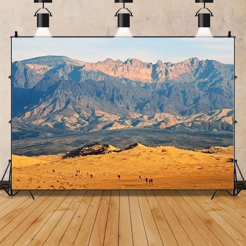 AOFOTO 7x5ft Desert and Mountain Landscape Backdrop for Photography Outdoor Nature Scenery Background Adventure Tour Photo Studio Props Man Lovers Adult Girl Boy Artistic Portrait Wallpaper