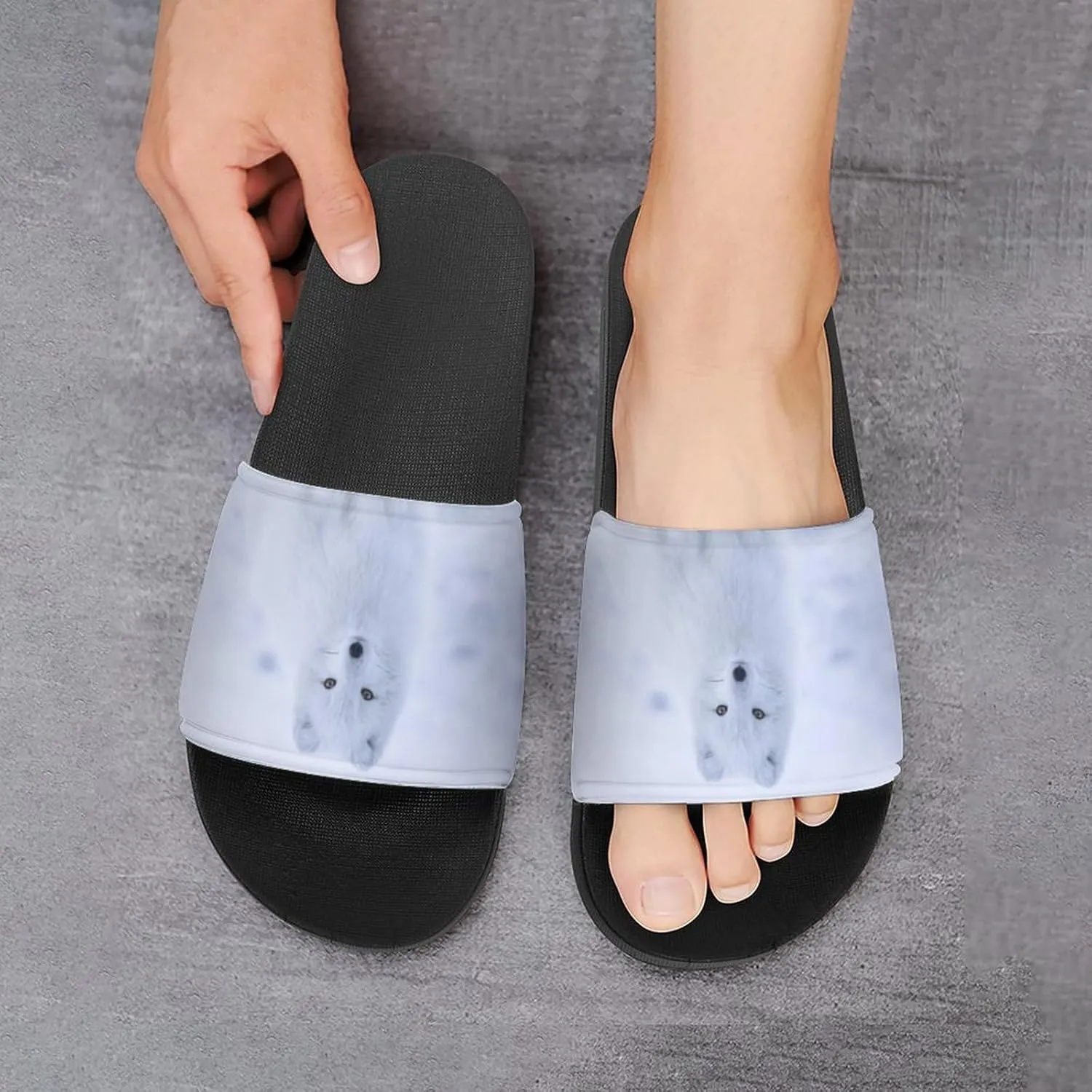 Arctic And Fox Snowy House Slippers for Women Men Shower Slides Bathroom Sandals