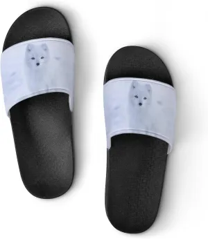 Arctic And Fox Snowy House Slippers for Women Men Shower Slides Bathroom Sandals